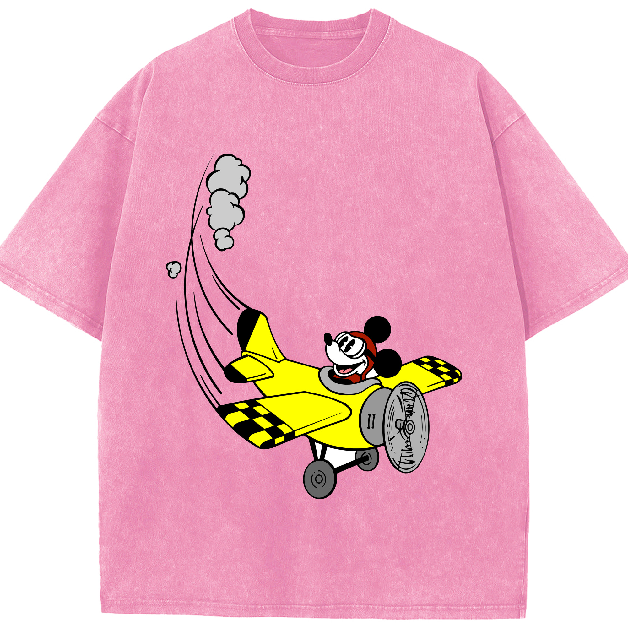 （画像用） ミッキーマウス Mickey Mouse 綿100% ヴィンテージ風 半袖Tシャツ（フロントプリント）